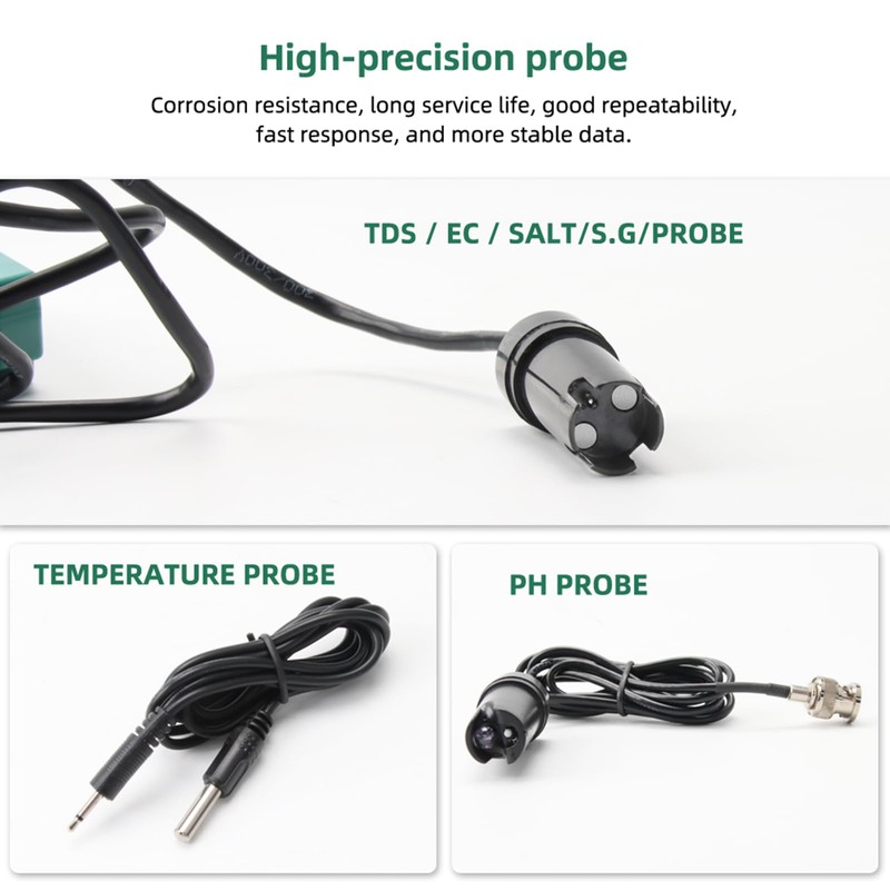 Yewhick 6-in-1 pH Monitor Salt Temp S.G TDS EC Water