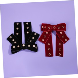 LIFKOME Creative Bow-tie Hair Barrettes for Women Spring-Loaded Automatic Clips Fashion Ponytail Holders Black for Daily Wear Parties and Festivals