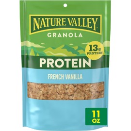 Nature Valley Protein Granola, French Vanilla Granola, Resealable Snack Pouch, 11 oz