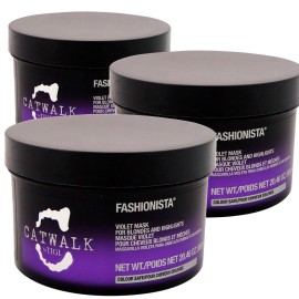 Tigi Catwalk Fashionista Violet Mask (For Blondes and Highlights) 20.46oz - Pack of 3