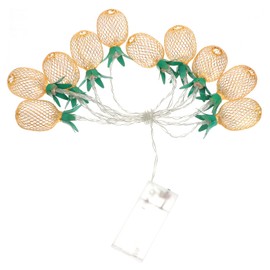 LED-Lichterkette, batteriebetrieben, Ananas-Form, 10 LEDs, dekorative Lichterkette für Zuhause, Hochzeit, Party, Schlafzimmer, Geburtstagsdekoration (warmweiß)