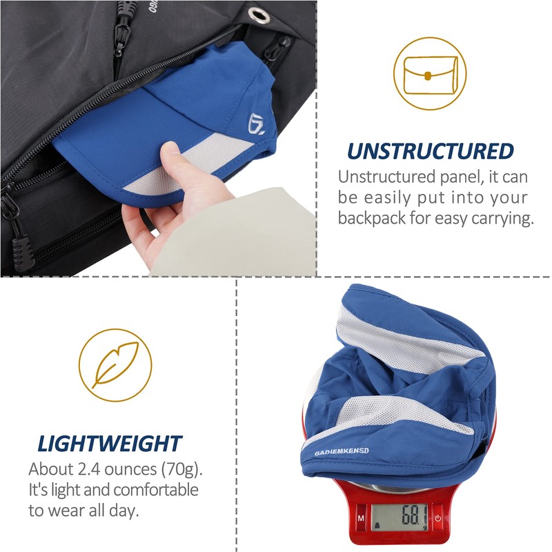 GADIEMKENSD Mens Quick Dry Sports Hat Lightweight Breathable Baseball Caps