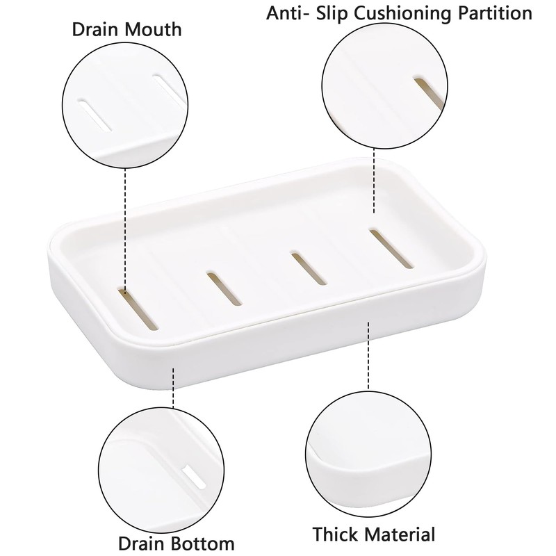 Senshuomy Soap Dish with Drainage | Keep Soap Dry, Plastic