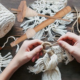 Wooden Hand Spindle,Whorl Yarn Spinner Wheel for Beginners - Wooden Sewing Supplies, Hobby Craft Tools for Weaving Projects Knitting Crocheting