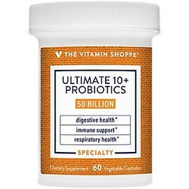 The Vitamin Shoppe Ultimate 10+ Probiotics, 50 Billion CFUs for Digestive Health, Immune Support and Respiratory Health (60 Vegetable Capsules)