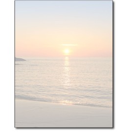 Beach Sunset Stationery Paper - 80 Sheets Letterhead for Inkjet/Laser Printers