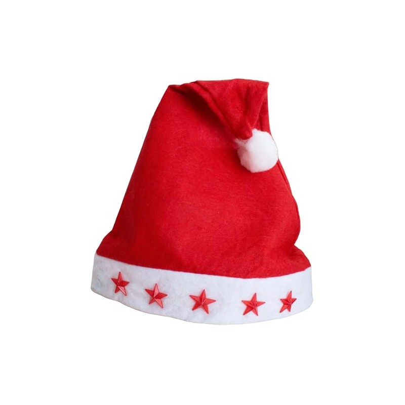 Annastore 6 x Christmas Hat with Flashing Stars Santa Hat