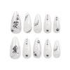 24 Pcs Almond Press on Nails Medium French Tip Fake