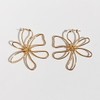 Large Linear Flower Hoop Earrings for Women Geometric Irregular Wire