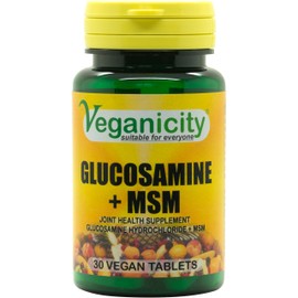 Veganicity Glucosamine HCL + MSM : Joint Health Combination : 30 Tablets, in a Planet-Friendly 99% Recycled Pot