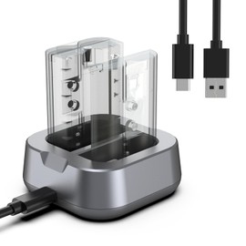 ZIPONAS 1-Pack Dual Port V4 Battery Charger Station for Ring Video-Doorbell 2/3/3 Plus/4, Spotlight Cam, Stick Up Cam Batteries (Battery NOT Included)