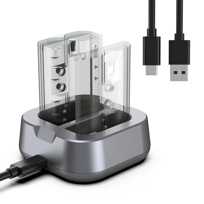 ZIPONAS 1-Pack Dual Port V4 Battery Charger Station for Ring