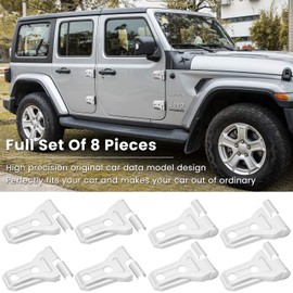 Jeep Wrangler JL JLU Exterior Trim Accessories - Door Cover Decoration, 8PCS (White)