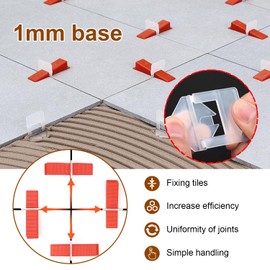 Pack of 300 Pull Tabs Tile Spacers Tile Levelling System Tile Levelling System 1 mm Levelling System Wedges Pull Tabs for Tiles for Wall and Floor Tiles
