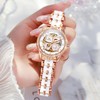 OLEVS White Ceramic Watches for Women Lucky Four Leaf Clover