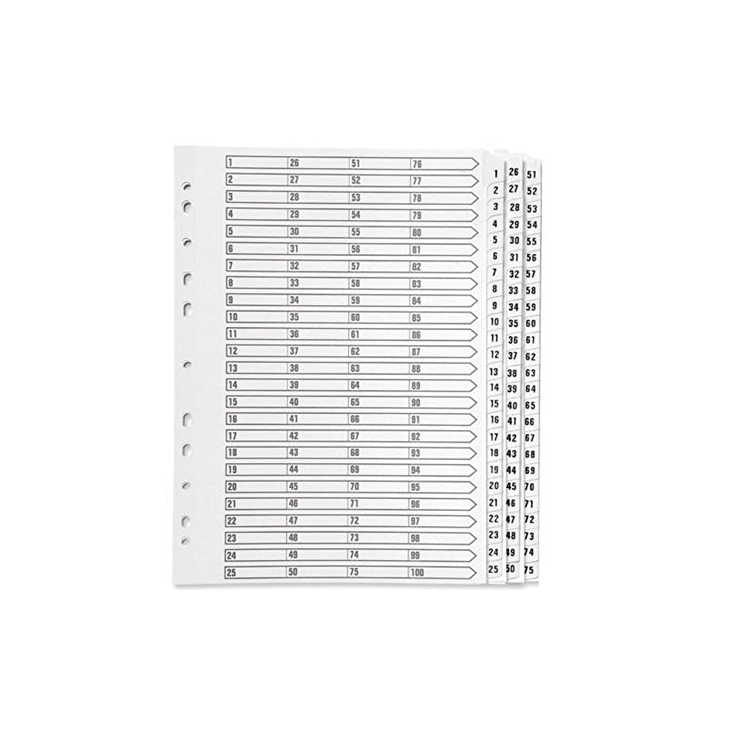 Q-Connect 1-75 Index Multi-Punched Reinforced Board Clear Tab A4 White