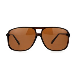 SA106 Oversize Large Thin Plastic Racer Mens Sport Sunglasses (Polarized Brown, 62)