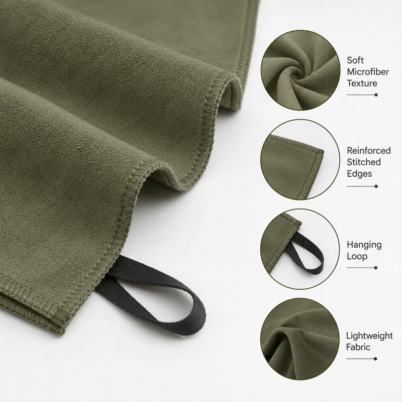 Quick-Dry Microfiber Travel Towel – Ultra Absorbent, Lightweight, Compact Sports