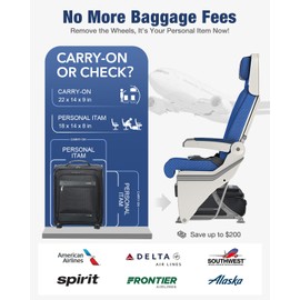 Lekebobor 16 Inch Underseat Carry On Luggage with Wheels, Softside Small Personal Item Suitcase Airline Approved, Under Seat Luggage for Women Men Travel Business, Black