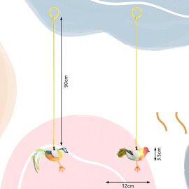 AYESY Chirping Bird Interactive Cat Toys，2 Pack Catnip Hanging Cat Toys with 90cm Elastic Lanyard Indoor Pet Toys for Play Exercise Hunting Relieve Boredom