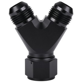 Podavelle 12AN Female to Dual 12AN 12AN Male Y Block Fitting Splitter Adapter Union Aluminum Black