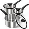 MICHELANGELO Stainless Steel Saucepan with Lid 1QT & 2QT &