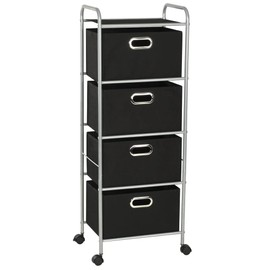 Storage Rack Unit Black and Silver, Home & Garden, Household Supplies, Storage & Organisation, Household Storage Drawers, 245750