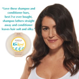 KinKind Hair Conditioner Bar - NOURISH Me! | Argan Oil Conditioner Bar for Hair - Solid Coconut Conditioner - Dry Hair Conditioner | For Normal/Dry & Grey Hair | Up to 50 Washes - Vegan & Cruelty Free