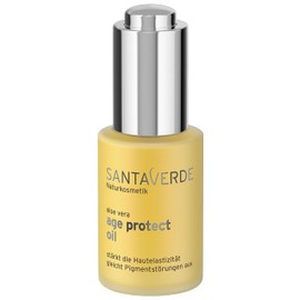 Santaverde / age protect oil / anti-ageing facial oil / strengthens skin elasticity / against pigment stains / prevents the signs of ageing / smoothing / for an even complexion / for demanding, dry and sensitive skin / face and cleavage / unisex / 100% vegan / 30 ml