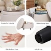 COLAMY Fabric Round Storage Ottoman with Reversible Tray Lid –