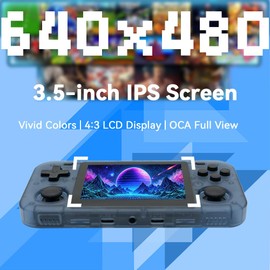O30S Handheld Game Console 3.5-in 640*480 IPS OCA Screen 3000mAh Linux-opensource RK3326 o30s with Portable Case Transparent Blue