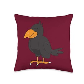 Kaisi Drawing, Snooze, Snooze, Dream Sleep, Dream Pajamas, Slumbering Children, Crow Sleep Throw Pillow, 16x16, Multicolor