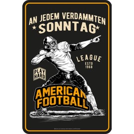 Decorative Tin Sign as a Gift for Football Fans – An jedem Verdammten Sonntag 30 x 20 cm