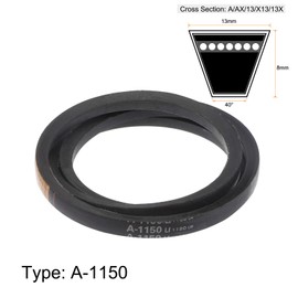 sourcing map A-1180 V-belt drive belt 1180 mm inner 13 mm width 8 mm thickness rubber for power transmission power transmission