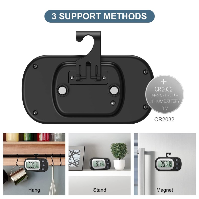 Ankilo 2 Pack Refrigerator Thermometers, Waterproof Mini Fridge Freezer Thermometer,