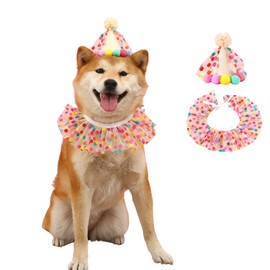 BT Bear Birthday Hat and Scarf for Small Dogs and Cats, Cute Pet Birthday Bandana with Bow Party Supplies Puppy Happy Birthday Decorations for Girls Boys Kittens