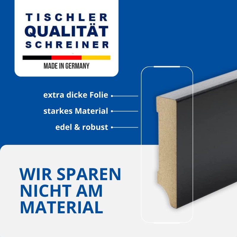 Reese Skirting Boards MDF Black Weimar Profile 80 mm