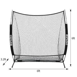 Zonlolo 6 x 6 FT Baseball Net with 3 Diffferent Targets, Portable Practice Net for Batting，Hitting，Pitching and Throwing,Compact Package with Small Carrying Bag，Great for Kids (Black)