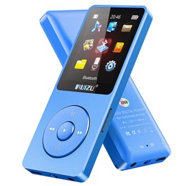 RUIZU 32GB MP3 Player with Bluetooth 5.3, 1.8 inch Screen Portable Music Player for Kids, FM Radio, Voice Recorder, 25 Gram Lightweight, 80H Digital Audio Playback, Support 128GB Micro SD Card, Blue