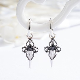 MEDWISE 925 Sterling Silver Spider Dagger Earrings Jewelry for Women Men