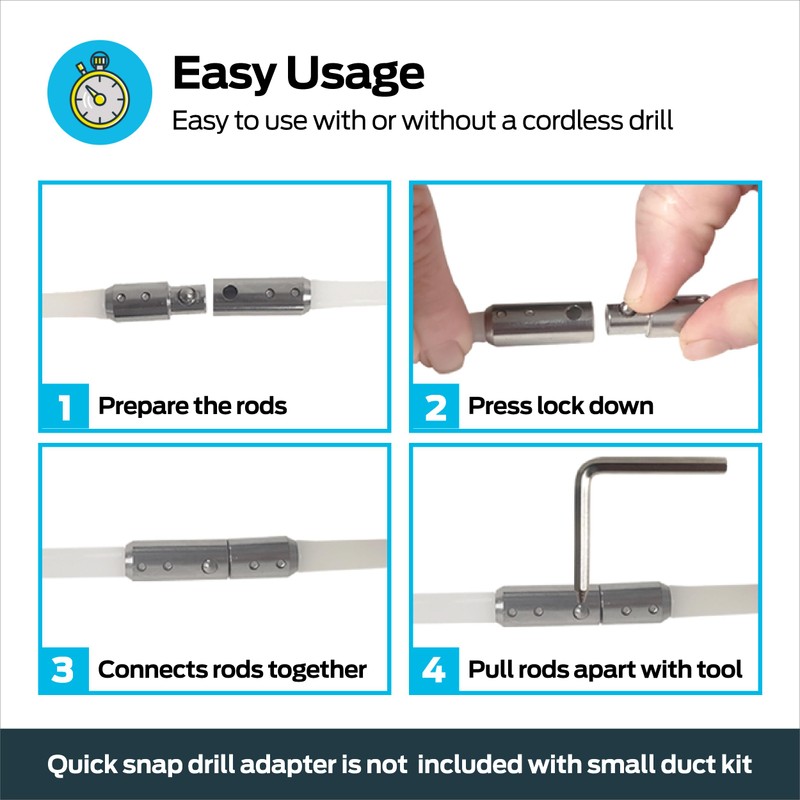 Eastman Lint Wizard Dryer Vent Cleaning Extension Rods, 8 Foot