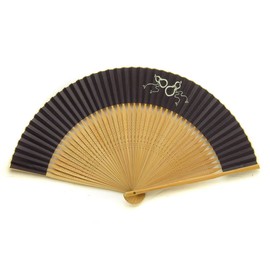 Kyoto Hand Fan, Gourd (Black), For Men, Made in Japan, Kyoto Men's, Paper Fan, Double-sided, Artisan, Handmade, Japanese Pattern, Black, 1 Piece, Black
