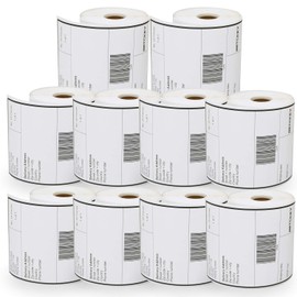 BETCKEY - Compatible DYMO 1744907 (4" x 6") Shipping Labels, Removable & Perforated, Compatible with Rollo, DYMO 4XL & Zebra Desktop Printers[10 Rolls/2200 Labels]
