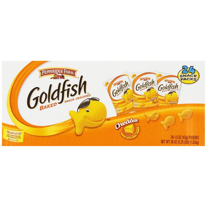 Pepperidge Farm Goldfish, Cheddar, 1.5 Ounce Bags (Pack of 24)