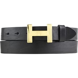BELTINGER Hanna Women's Belt Made of Full Cowhide Leather, 3 cm, Slim Leather Belt for Women, 30 mm, Shiny Gold, Black, Gold