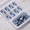 Blue Press on Nails Chrome Mirror Acrylic Nails Short Square