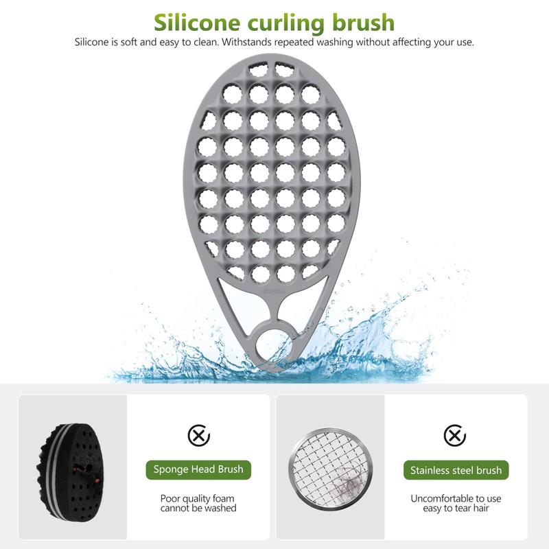 KOUPA Magic Silicone Curly Hair Brush, One Piece Twist Curl