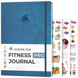 Clever Fox Fitness Journal PRO – Daily Workout Planner with Meal Planner & Habit Tracker – Gym Exercise Log Book for Women & Men – Fitness Planner Notebook – Lasts 6 Months, 7x10” - Mystic Blue