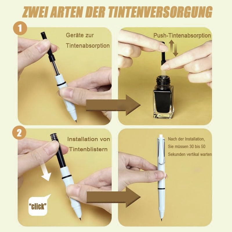 kiimiipa Fountain Pen, Retractable Fountain Pen, Primary School, Refillable Ink