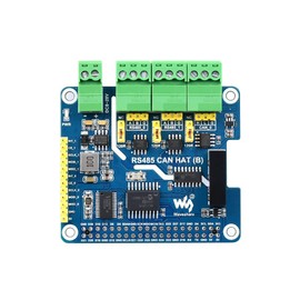 Isolated RS485 CAN HAT (B) for Raspberry Pi Series, SPI Communication, 2-Ch RS485 and 1-Ch CAN, Converts SPI to CAN/RS485